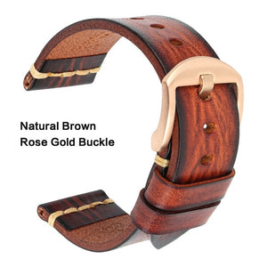 Maikes Genuine Leather Watchband for Galaxy Watch Strap 18mm 20mm 22mm 24mm Watch Band Tissote Timex Omega Wrist Bracelets
