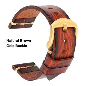 Maikes Genuine Leather Watchband for Galaxy Watch Strap 18mm 20mm 22mm 24mm Watch Band Tissote Timex Omega Wrist Bracelets