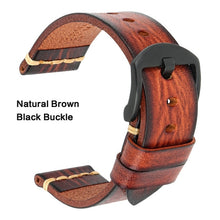 Load image into Gallery viewer, Maikes Genuine Leather Watchband for Galaxy Watch Strap 18mm 20mm 22mm 24mm Watch Band Tissote Timex Omega Wrist Bracelets