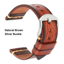 Load image into Gallery viewer, Maikes Genuine Leather Watchband for Galaxy Watch Strap 18mm 20mm 22mm 24mm Watch Band Tissote Timex Omega Wrist Bracelets