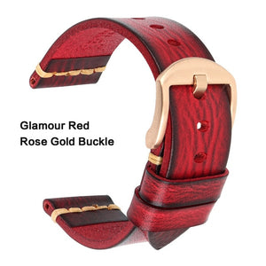Maikes Genuine Leather Watchband for Galaxy Watch Strap 18mm 20mm 22mm 24mm Watch Band Tissote Timex Omega Wrist Bracelets