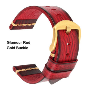 Maikes Genuine Leather Watchband for Galaxy Watch Strap 18mm 20mm 22mm 24mm Watch Band Tissote Timex Omega Wrist Bracelets