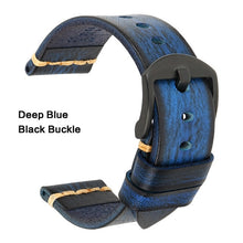 Load image into Gallery viewer, Maikes Genuine Leather Watchband for Galaxy Watch Strap 18mm 20mm 22mm 24mm Watch Band Tissote Timex Omega Wrist Bracelets