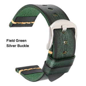 Maikes Genuine Leather Watchband for Galaxy Watch Strap 18mm 20mm 22mm 24mm Watch Band Tissote Timex Omega Wrist Bracelets