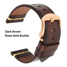 Load image into Gallery viewer, Maikes Genuine Leather Watchband for Galaxy Watch Strap 18mm 20mm 22mm 24mm Watch Band Tissote Timex Omega Wrist Bracelets