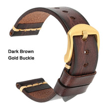 Load image into Gallery viewer, Maikes Genuine Leather Watchband for Galaxy Watch Strap 18mm 20mm 22mm 24mm Watch Band Tissote Timex Omega Wrist Bracelets