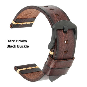 Maikes Genuine Leather Watchband for Galaxy Watch Strap 18mm 20mm 22mm 24mm Watch Band Tissote Timex Omega Wrist Bracelets