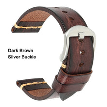 Load image into Gallery viewer, Maikes Genuine Leather Watchband for Galaxy Watch Strap 18mm 20mm 22mm 24mm Watch Band Tissote Timex Omega Wrist Bracelets
