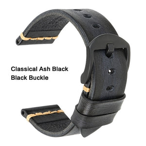 Maikes Genuine Leather Watchband for Galaxy Watch Strap 18mm 20mm 22mm 24mm Watch Band Tissote Timex Omega Wrist Bracelets
