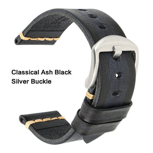 Maikes Genuine Leather Watchband for Galaxy Watch Strap 18mm 20mm 22mm 24mm Watch Band Tissote Timex Omega Wrist Bracelets