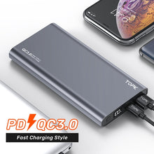 Load image into Gallery viewer, TOPK Power Bank 10000mAh Portable Charger LED External Battery PowerBank PD Two-way Fast Charging PoverBank for iPhone Xiaomi mi