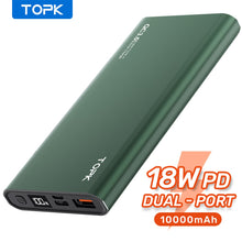 Load image into Gallery viewer, TOPK Power Bank 10000mAh Portable Charger LED External Battery PowerBank PD Two-way Fast Charging PoverBank for iPhone Xiaomi mi