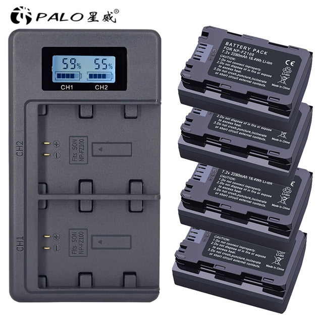 PALO 1-4pcs Battery NP-FZ100 NP FZ100 digital Camera Battery for Sony A9 A7R A7 ILCE-9 ILCE9 ILCE-7RM3 ILCE-7M3 Mark III camera