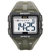 Load image into Gallery viewer, Big Number Men Sport Watch Multifunction Stop watch Fitness Alarm Clock 5Bar Waterproof Back Light Square