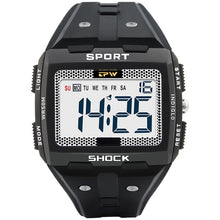 Load image into Gallery viewer, Big Number Men Sport Watch Multifunction Stop watch Fitness Alarm Clock 5Bar Waterproof Back Light Square