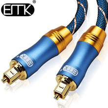 Load image into Gallery viewer, EMK 5.1 Digital Sound SPDIF Optical Cable Toslink Cable Fiber Optical Audio Cable with braided jacket OD6.0 1m 2m 3m 10m 15m