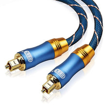 Load image into Gallery viewer, EMK 5.1 Digital Sound SPDIF Optical Cable Toslink Cable Fiber Optical Audio Cable with braided jacket OD6.0 1m 2m 3m 10m 15m